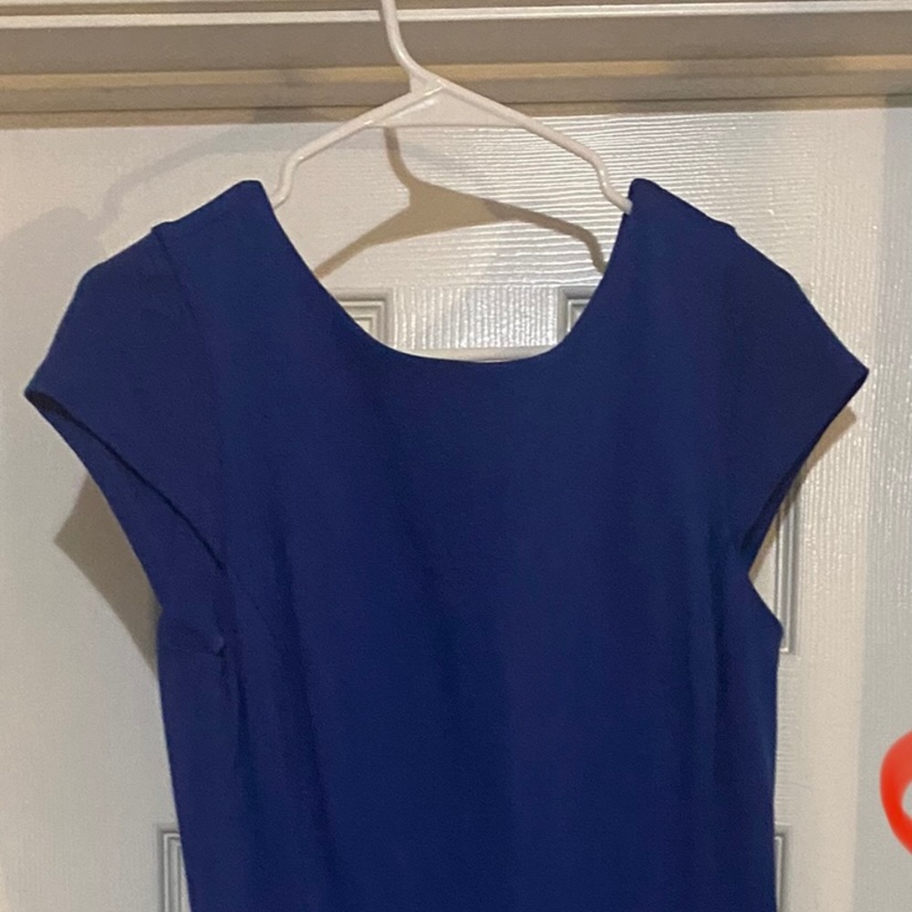 Nice blue cocktail dress.